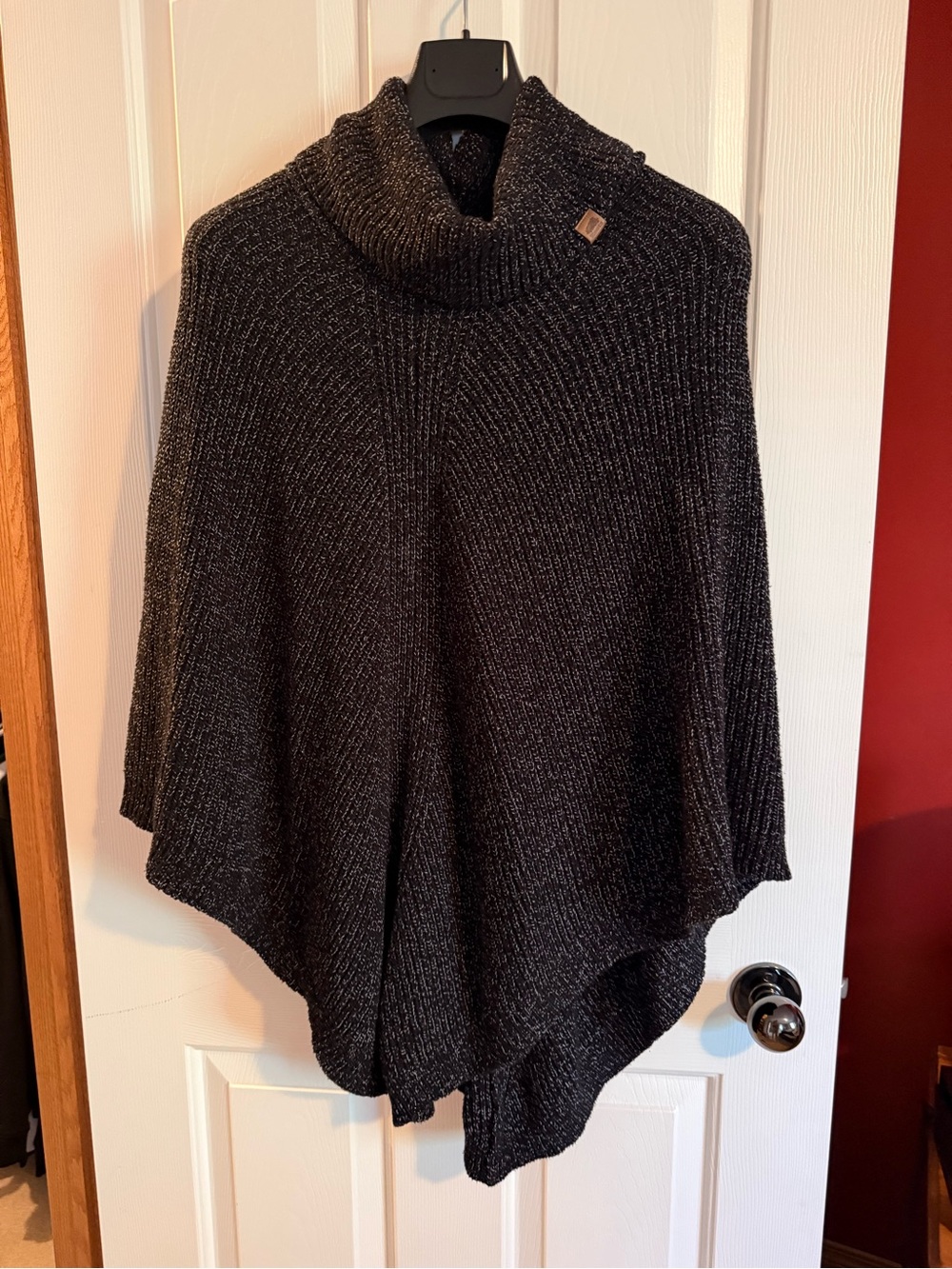 Roots Charcoal Turtleneck Poncho Sweater